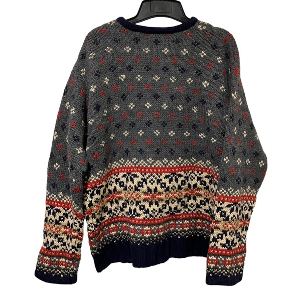 Vintage Abercrombie & Fitch Wool Fair Isle Knit Sweater with Chain Detailing - Picture 8 of 10